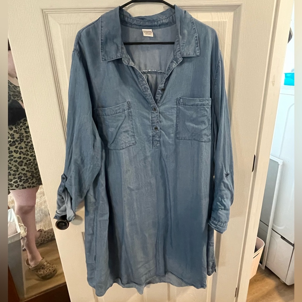Denim long sleeve adjustable dress size 2x